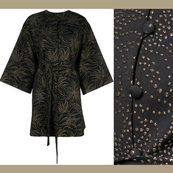 NEW $388 Tadashi Shoji [ XL ] Pollux‎ Droplet Oversized Jacquard Coat - Picture 3 of 16